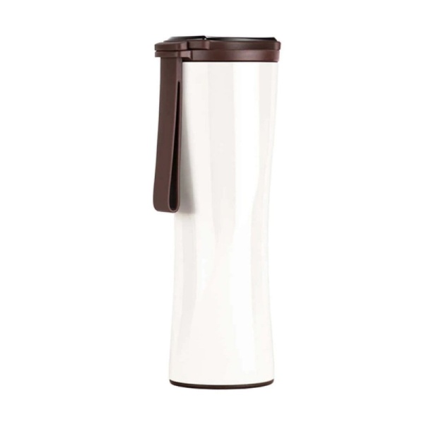 Термокружка KissKissFish MOKA Smart Coffee Tumbler, индикатор температуры, заварник, белый